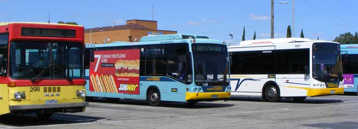 Ventura Scania K280UB Volgren 997, National Bus MAN Custom CB30 544 & MAN Ansair 298